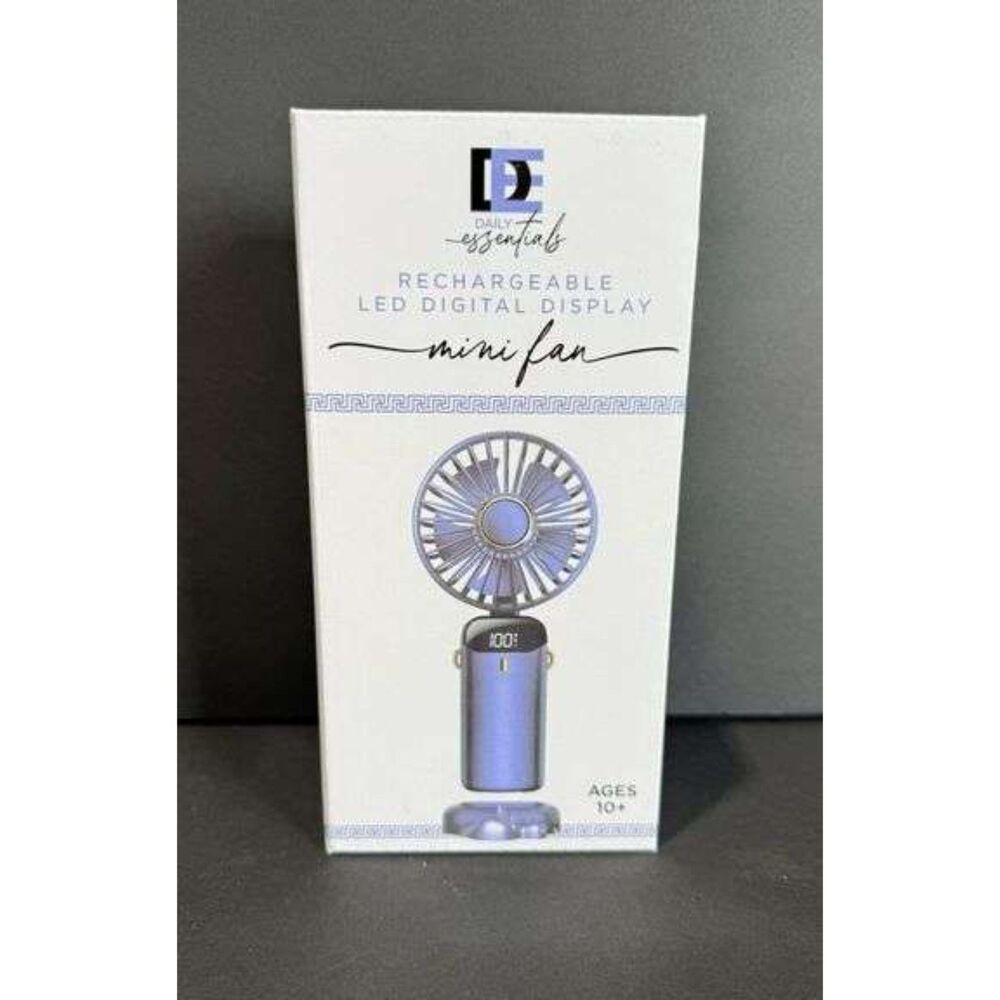 Mini Rechargeable Fan with LED Digital Display NIB